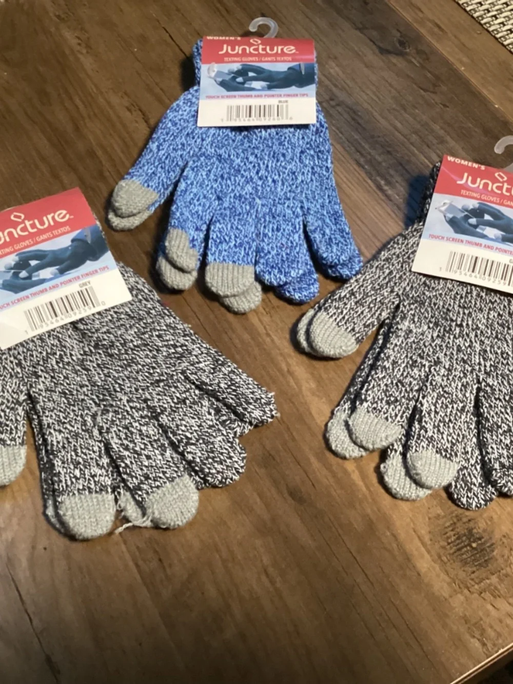 Juncture women's knit texting gloves bundle New 3 pairs